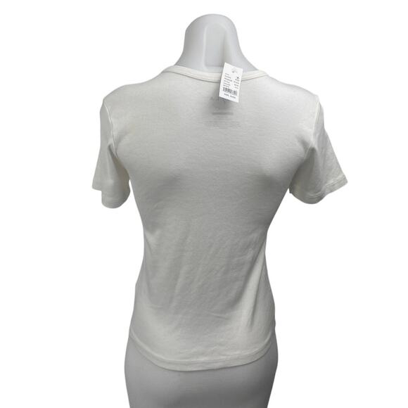 NEW Pacsun Women's White Black Short Sleeve Angels Greek T Shirt Tee Top Size S - Picture 2 of 4